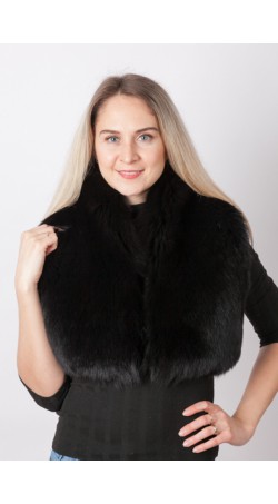 Black fox fur collar - neck warmer